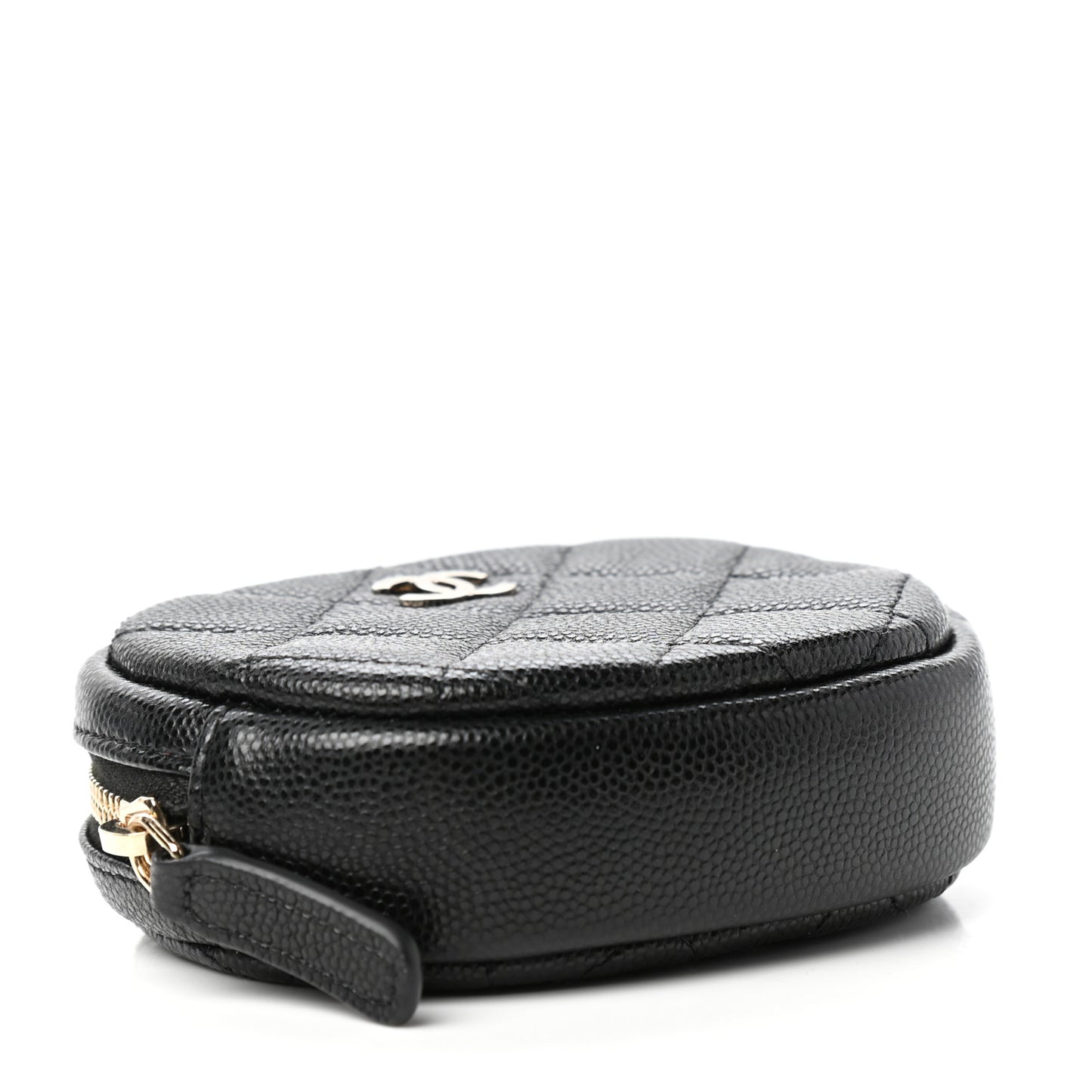 Caviar Quilted Zip Around Classic Coin Purse Black