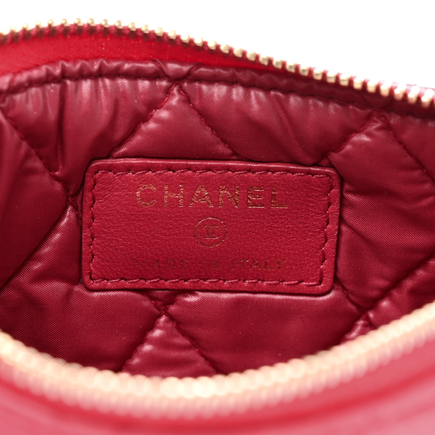 Chanel Lambskin Quilted Small Cosmetic Case Red 6 of 7