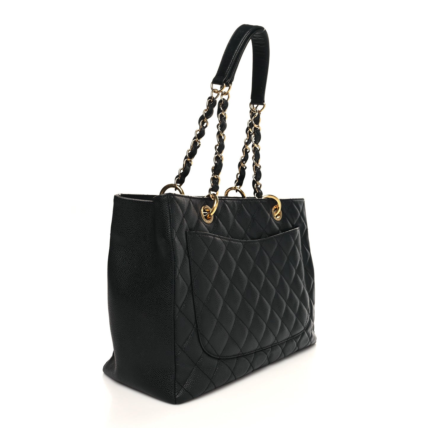 Caviar Quilted Grand Shopping Tote GST Black