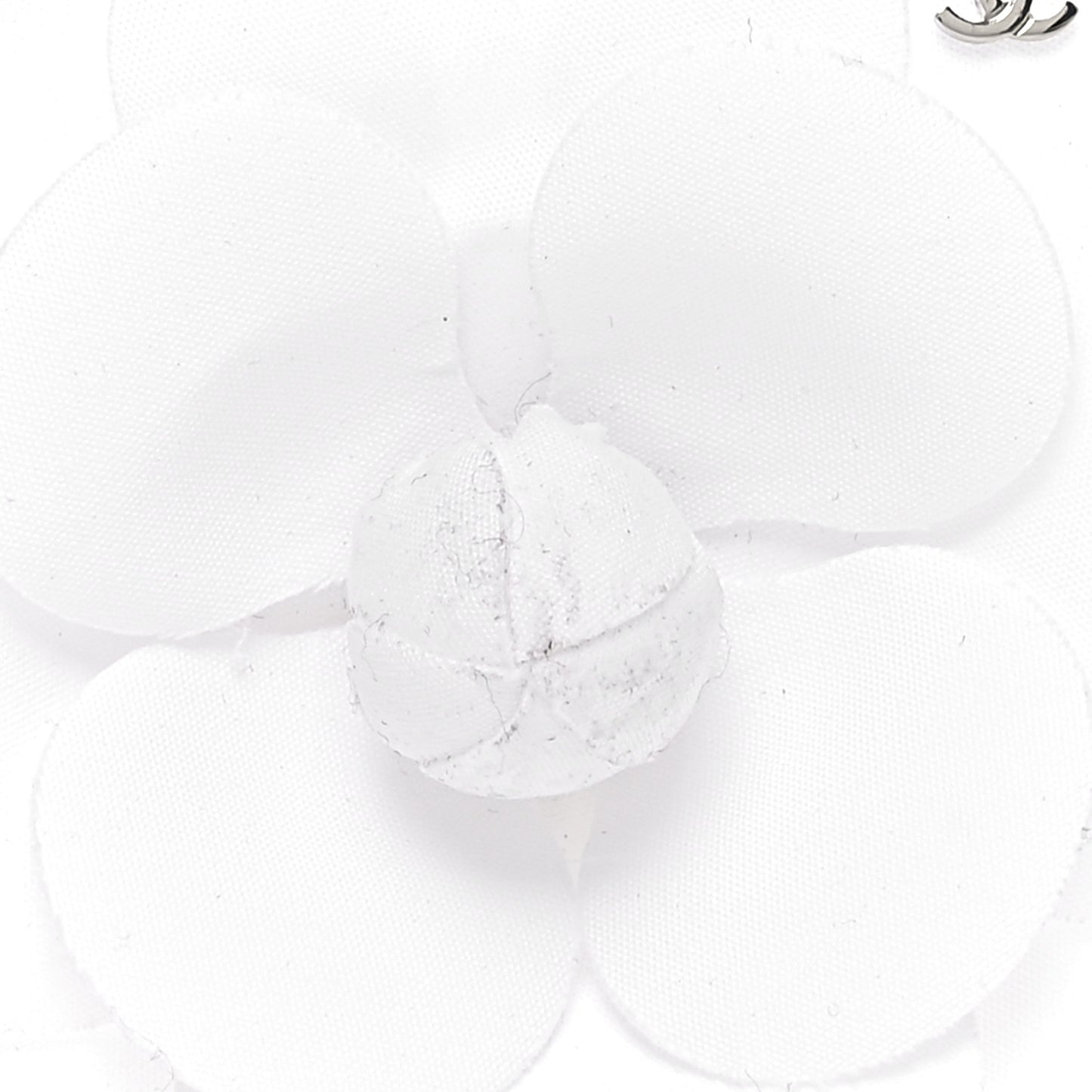 Canvas Camellia Pin Brooch Ivory