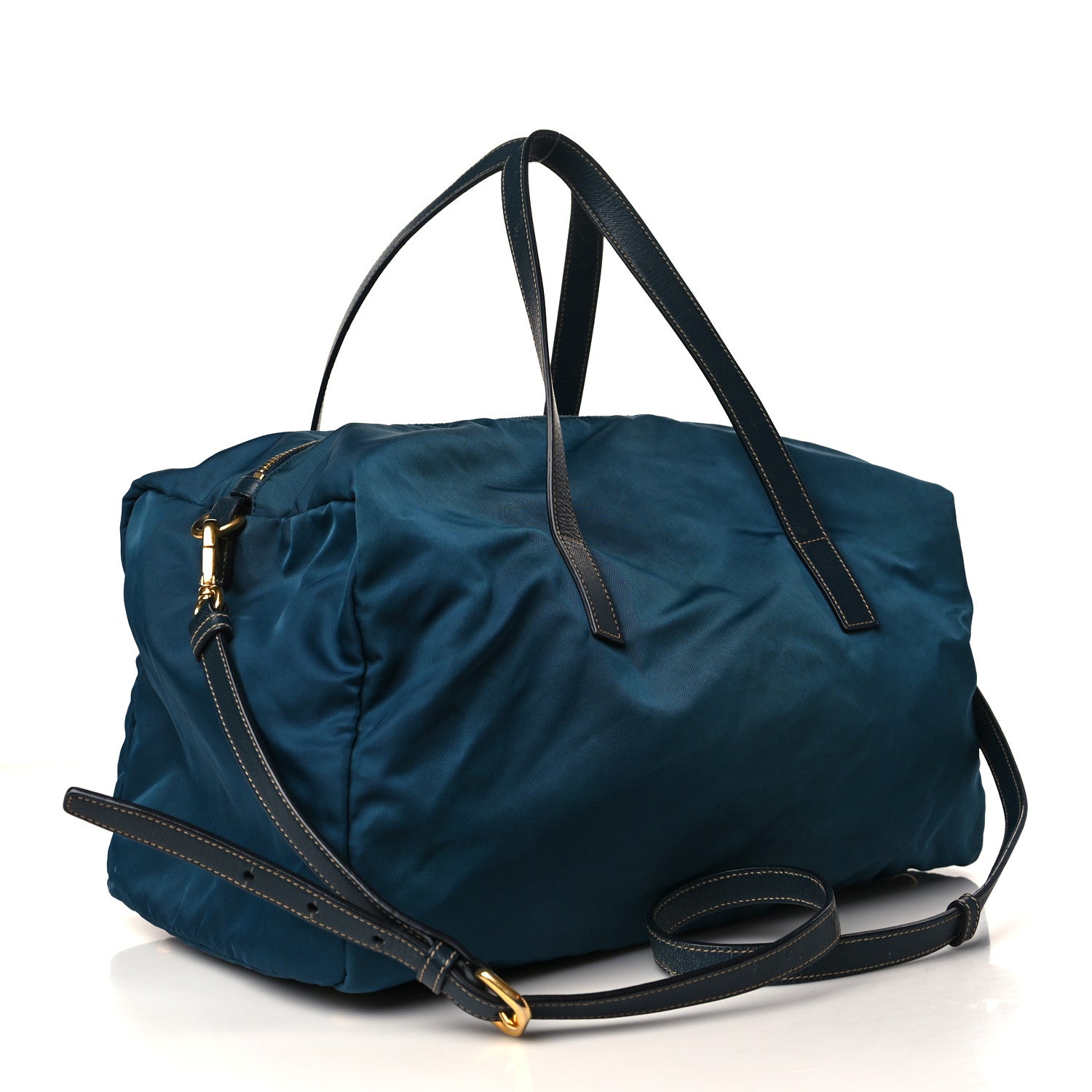 Prada Tessuto Nylon Satchel Blue 2 of 8
