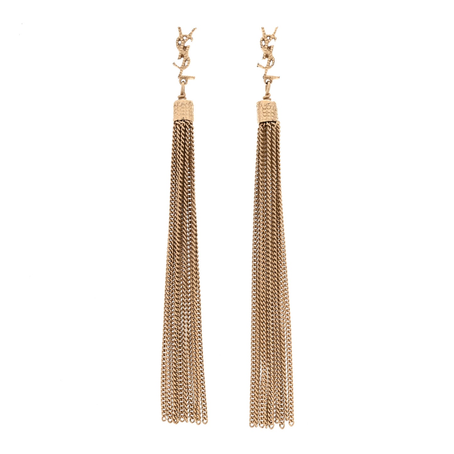 Metal Monogram Loulou Tassel Earrings Gold