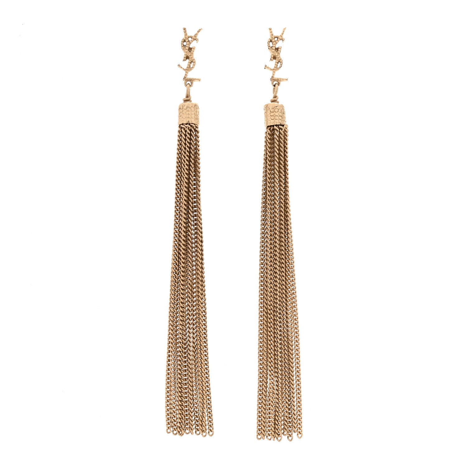 Saint Laurent Metal Monogram Loulou Tassel Earrings Gold 1 of 3