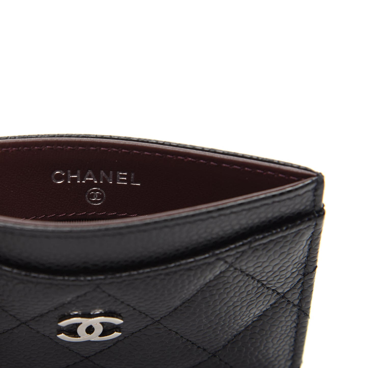 Caviar Quilted Card Holder Black