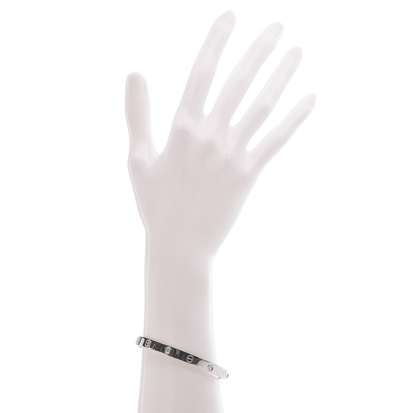18K White Gold 4 Diamond LOVE Bracelet 17