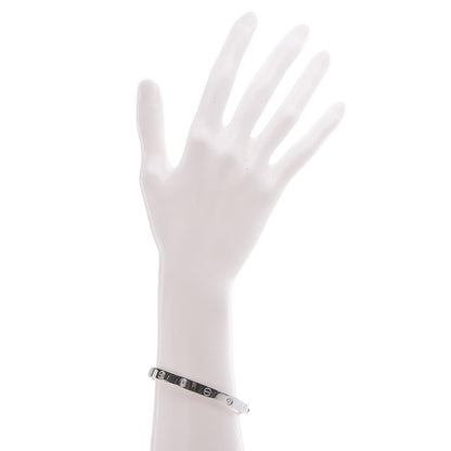Cartier 18K White Gold 4 Diamond LOVE Bracelet 17 2 of 9