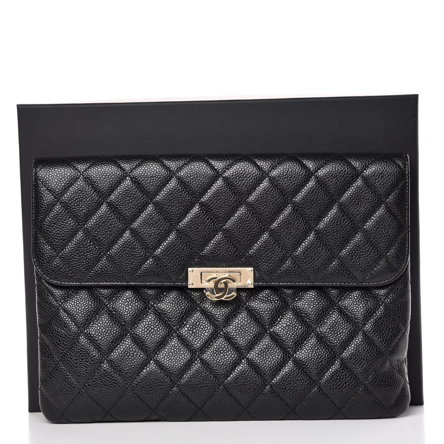 Chanel Caviar Quilted Medium Golden Class Pouch Black 8 of 8