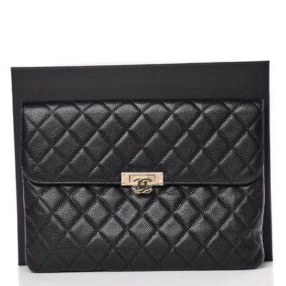 Chanel Caviar Quilted Medium Golden Class Pouch Black 8 of 8