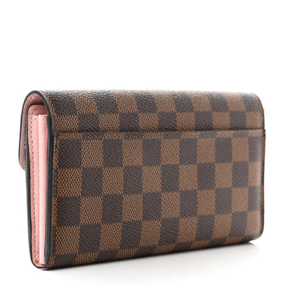 Louis Vuitton Damier Ebene Sarah Wallet NM Rose Ballerine 3 of 6