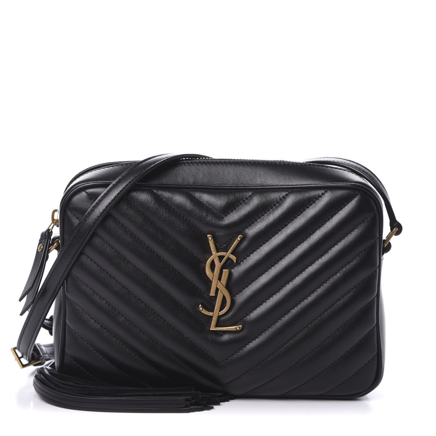 Calfskin Matelasse Monogram Lou Camera Bag Black