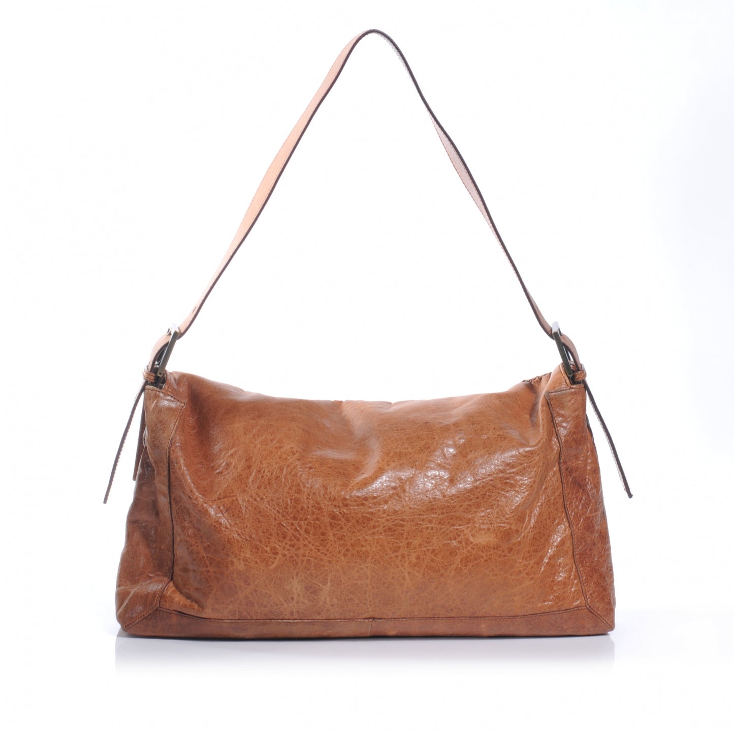 Goatskin Whipstitch Large Convertible Baguette Camel