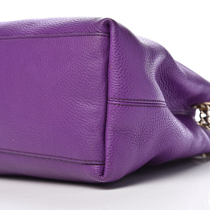 Gucci Pebbled Calfskin Medium Soho Chain Shoulder Bag Shine Purple 9 of 10