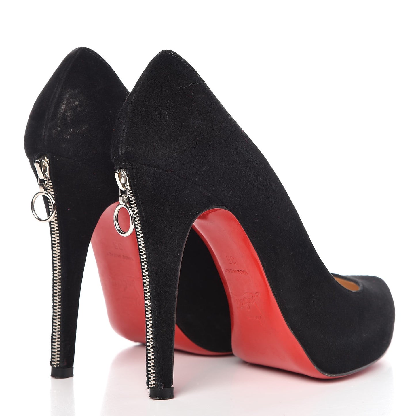 Suede Bianca Back Zip 120 Pumps 35 Black