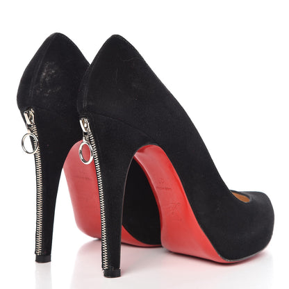 Christian Louboutin Suede Bianca Back Zip 120 Pumps 35 Black 4 of 12