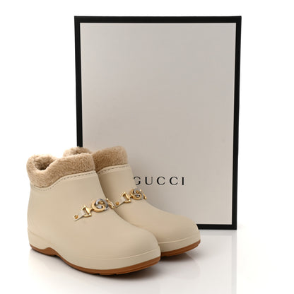 Gucci Rubber Wool Womens Crossy Ankle Boots 41 Mystic White Butterscotch 8 of 8
