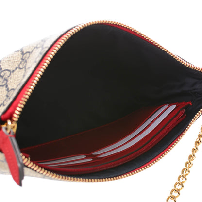 Gucci GG Supreme Monogram Wrist Wallet Beige Hibiscus Red 5 of 7