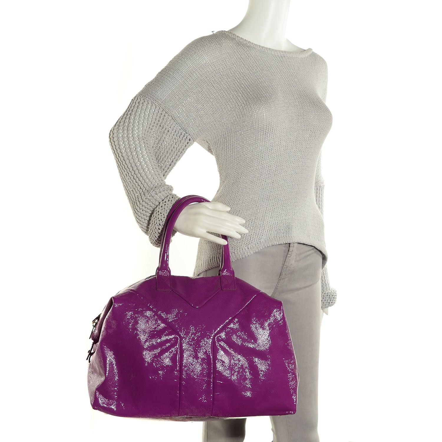 Saint Laurent Textured Patent Medium Easy Sac 2 of 8