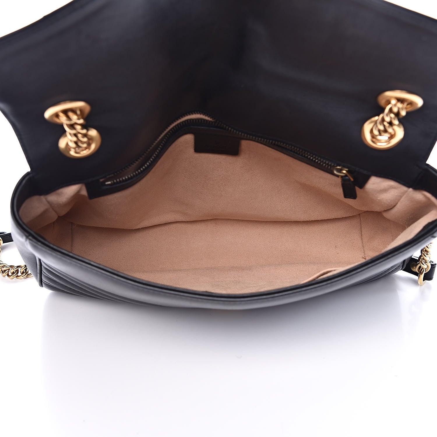 Gucci Calfskin Matelasse Medium GG Marmont Shoulder Bag Black 5 of 11