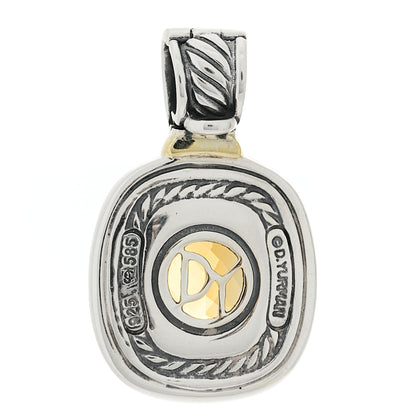 David Yurman Sterling Silver 14K Yellow Gold Citrine 12mm Albion Enhancer Pendant 3 of 4