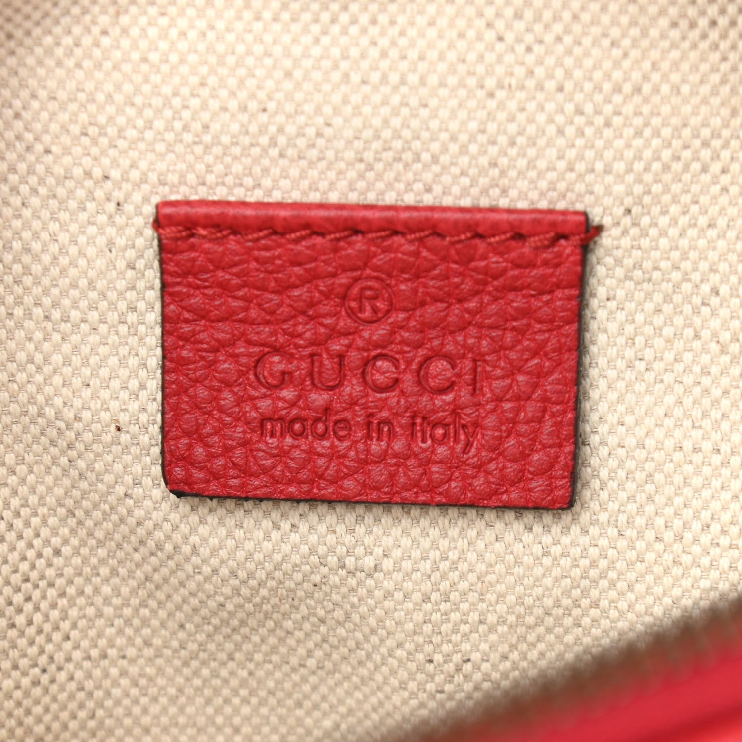 Gucci Grained Calfskin Small Logo Belt Bag Hibiscus Red 5 of 9