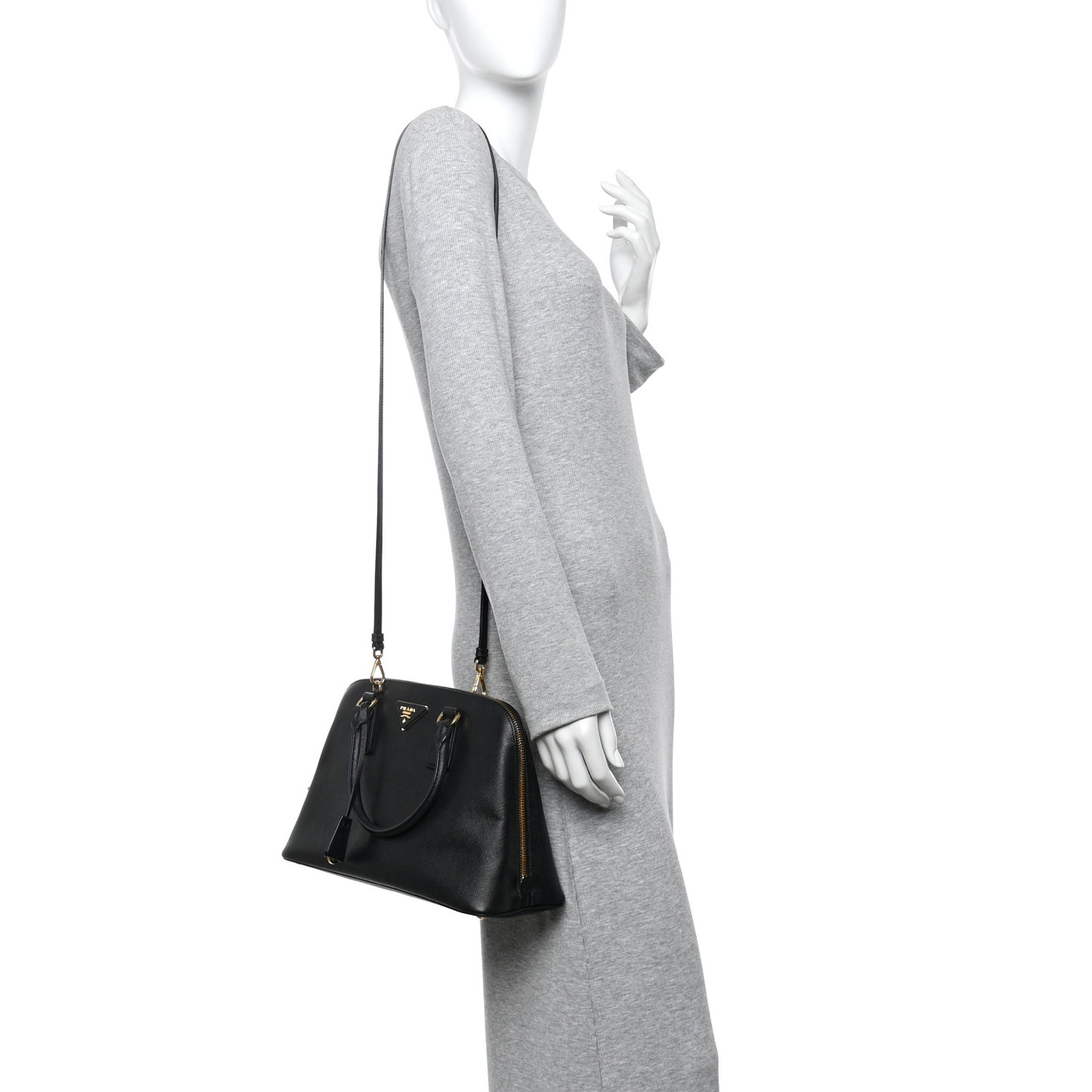 Saffiano Lux Medium Promenade Tote Black