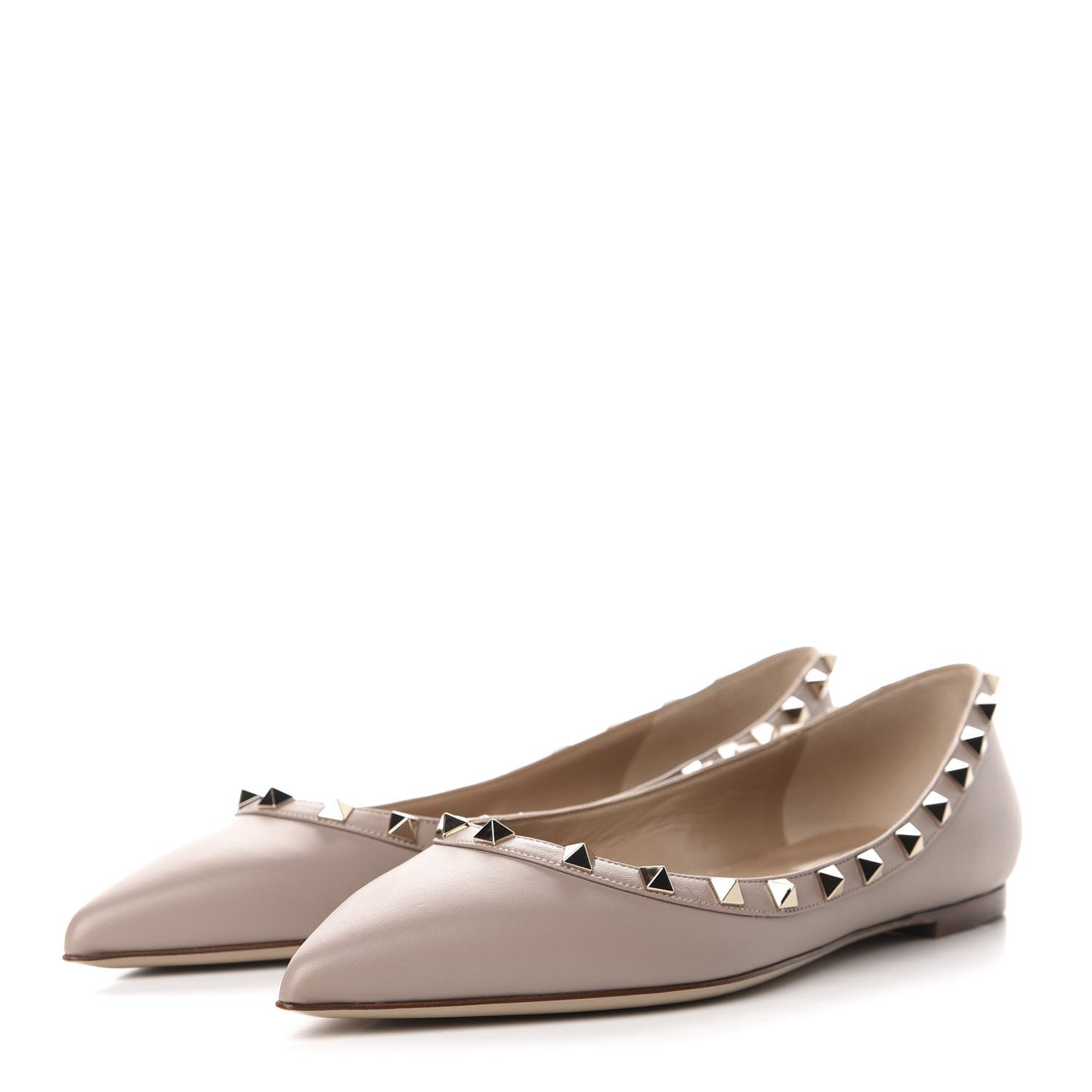 Nappa Rockstud Ballerina Flats 39.5 Poudre