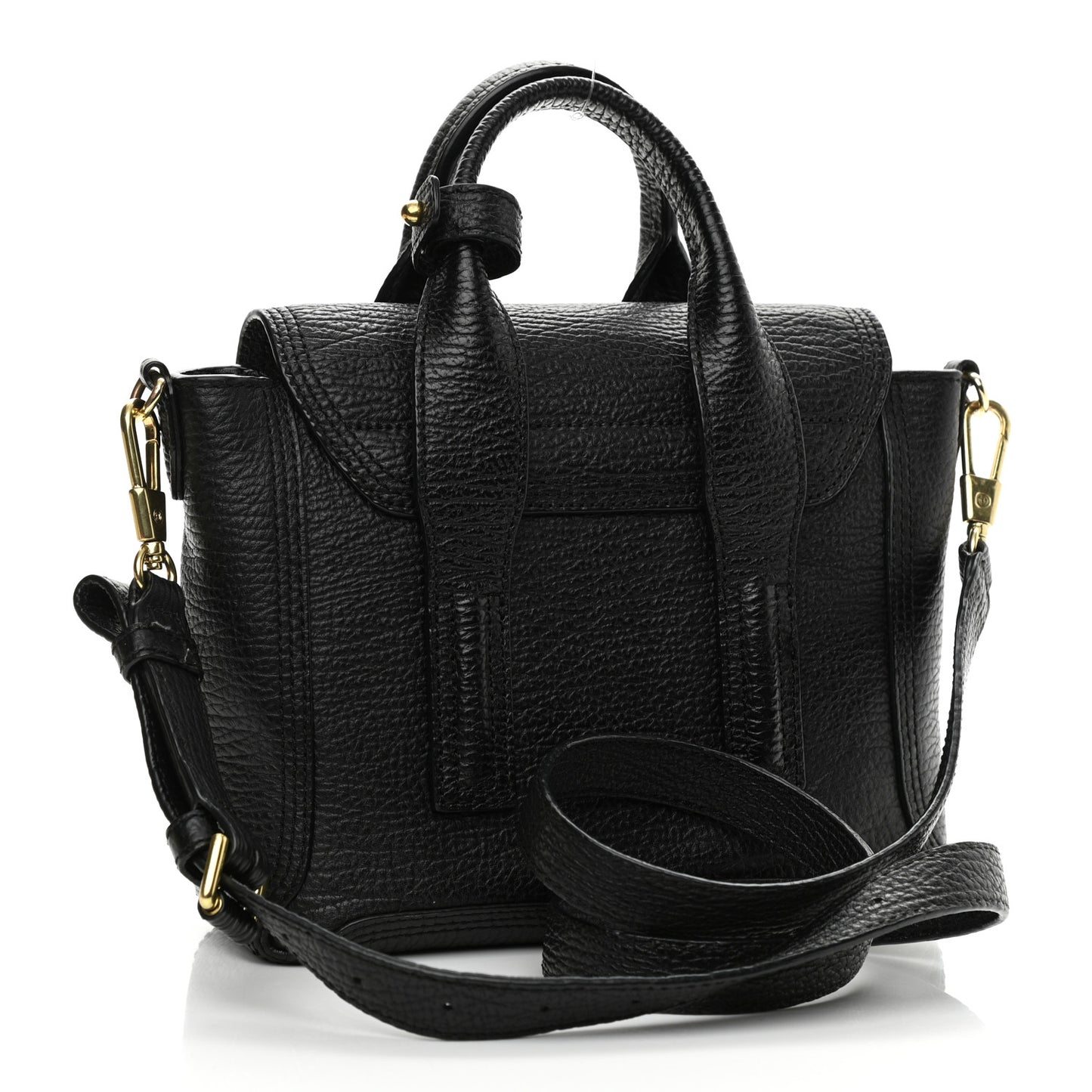 Textured Calfskin Mini Pashli Satchel Black
