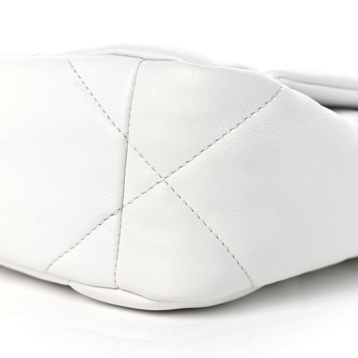 Glossy Calfskin Quilted Medium Chanel 19 Flap White Black