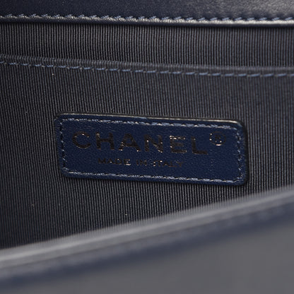 Chanel Calfskin Quilted Medium Boy Flap Navy Blue 6 of 11