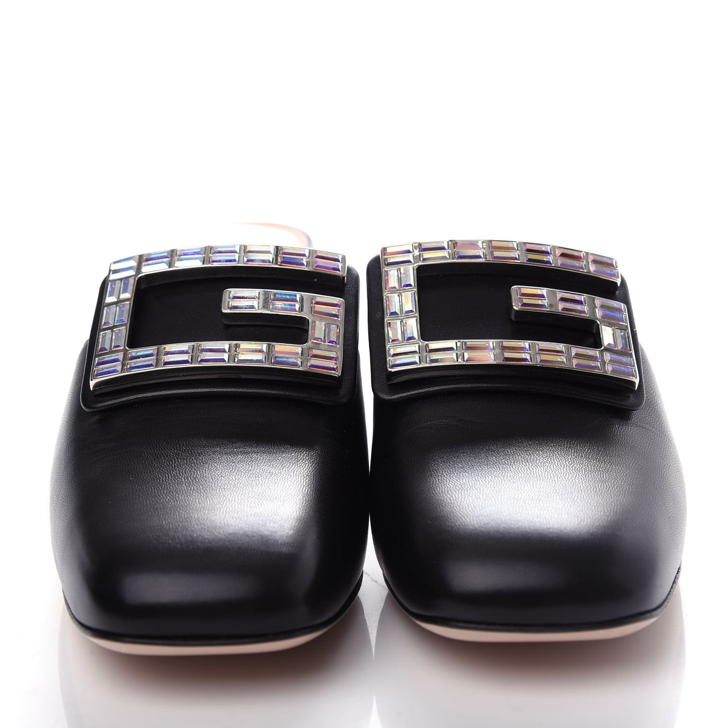 Malaga Kid Crystal Square G Madelyn Mules 35.5 Black