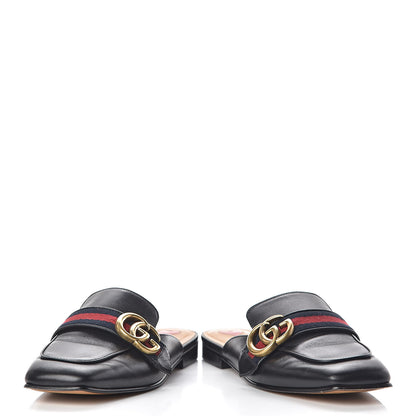Gucci Calfskin Web Womens Peyton GG Slippers 35 Black 6 of 14