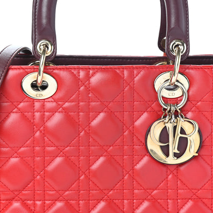 Christian Dior Lambskin Cannage Medium Tri-Color Lady Dior Purple 7 of 9