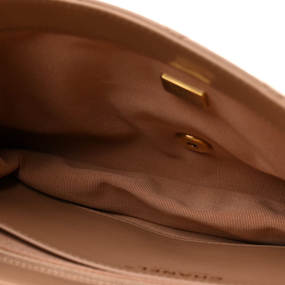 Lambskin Quilted Medium Pillow Crush Flap Beige