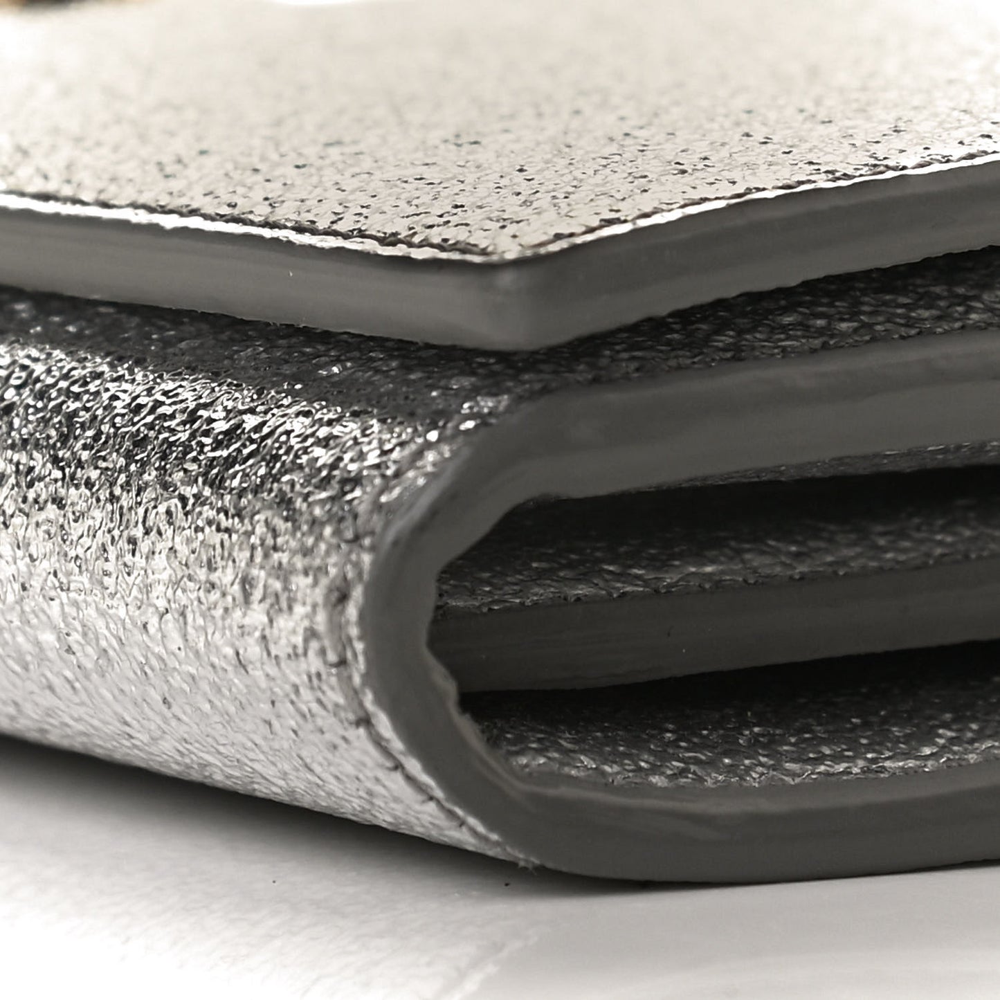 Metallic Calfskin Classic Monogram Cassandre Wallet Silver