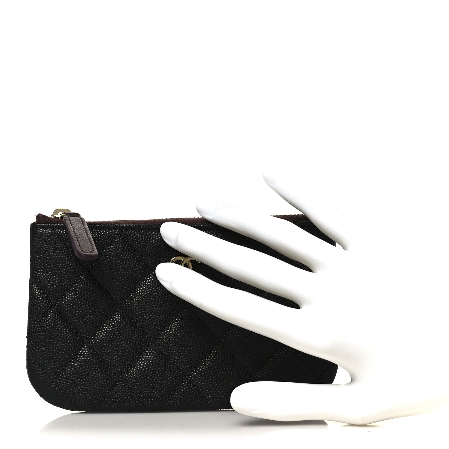 Chanel Caviar Quilted Small Cosmetic Case Black 2 of 8