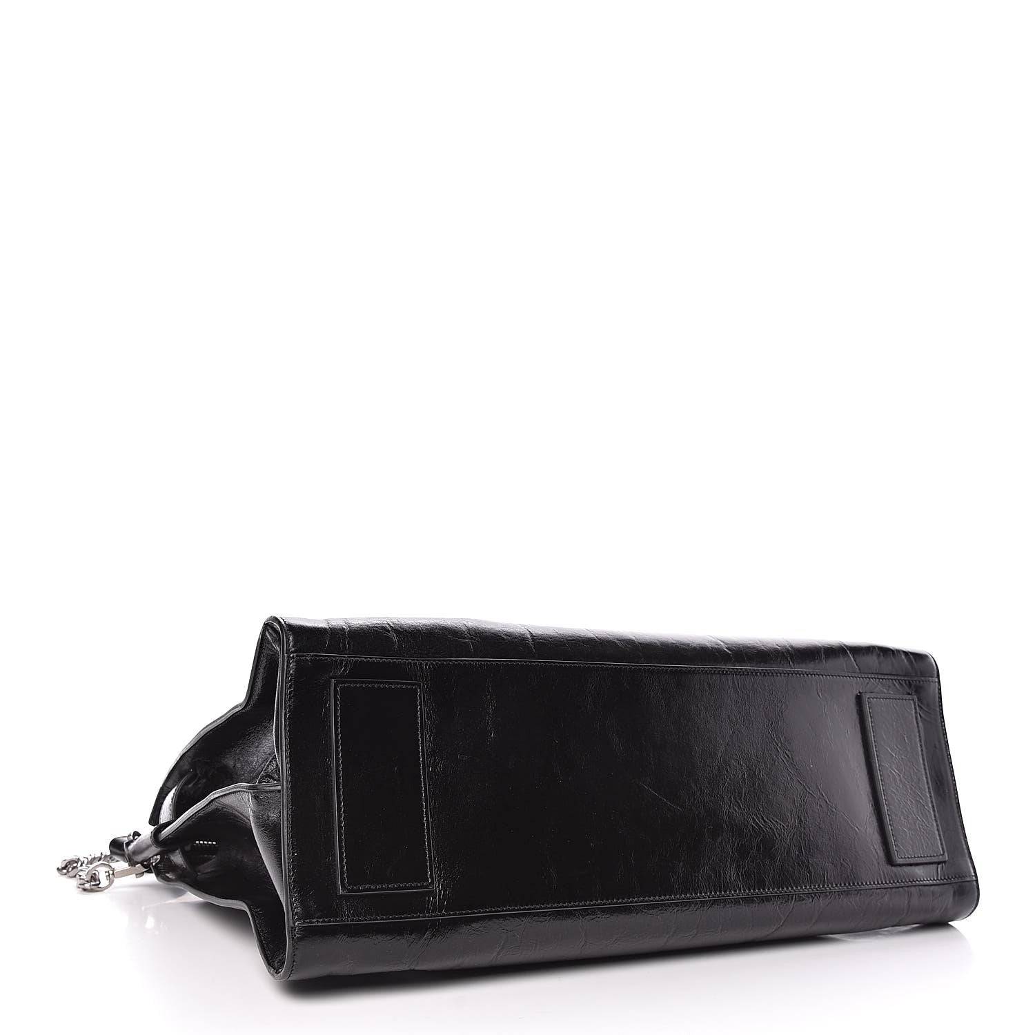 Saint Laurent Cracked Shiny Calfskin Souple 36H Sac De Jour Duffle Black 4 of 11