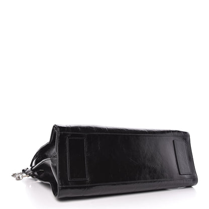 Saint Laurent Cracked Shiny Calfskin Souple 36H Sac De Jour Duffle Black 4 of 11
