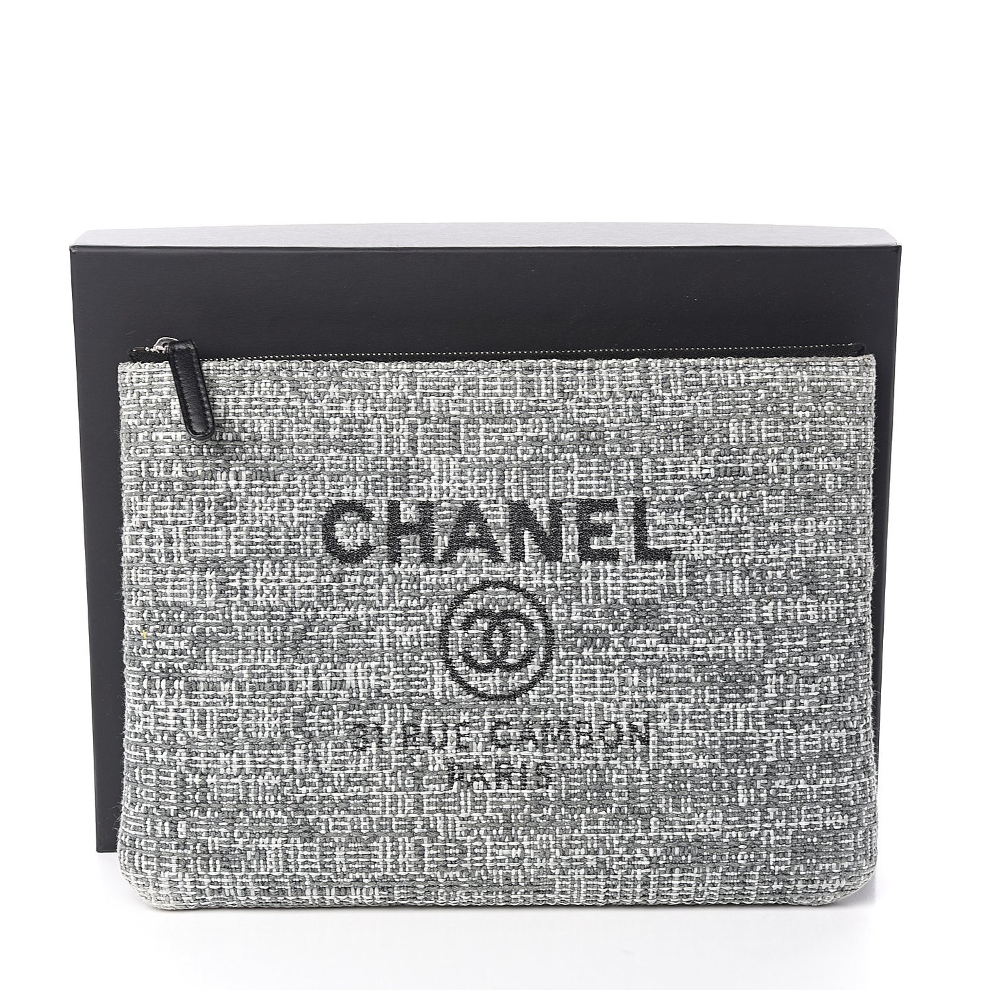 Tweed CC Medium Cosmetic Case Grey Black
