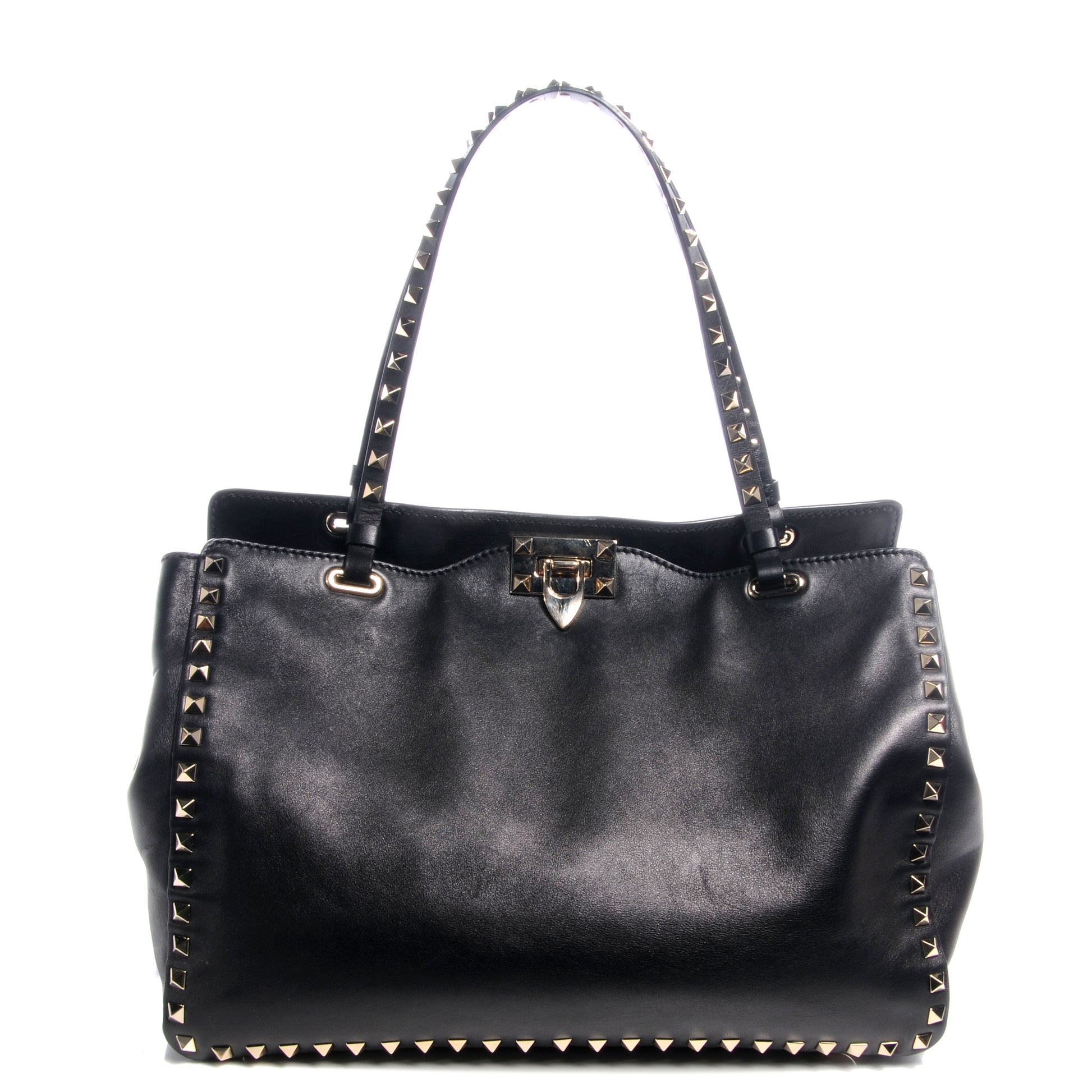 Valentino Garavani Vitello Medium Rockstud Tote Black 1 of 7