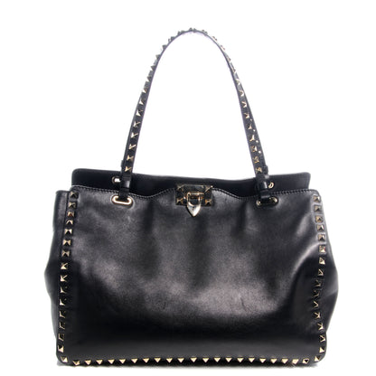 Valentino Garavani Vitello Medium Rockstud Tote Black 1 of 7