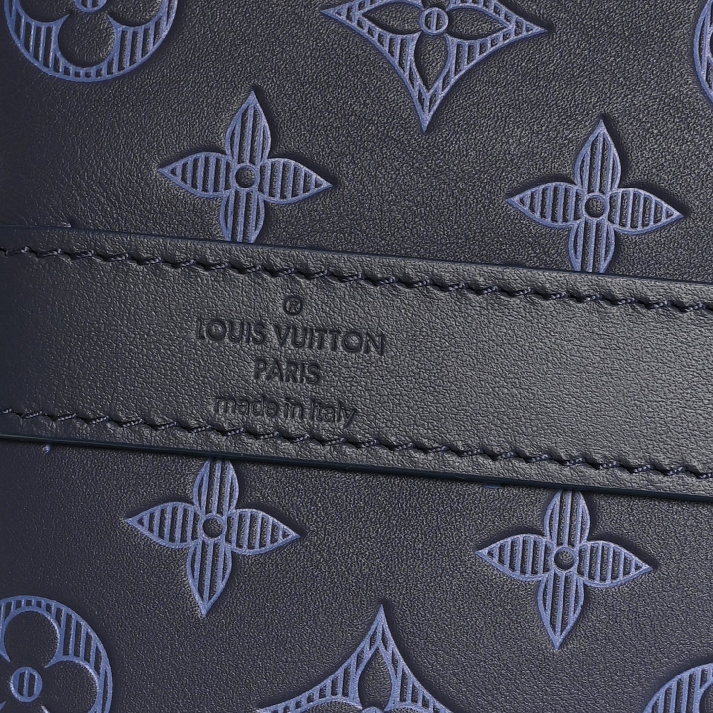 Calfskin Monogram Shadow Keepall Bandouliere 50 Navy