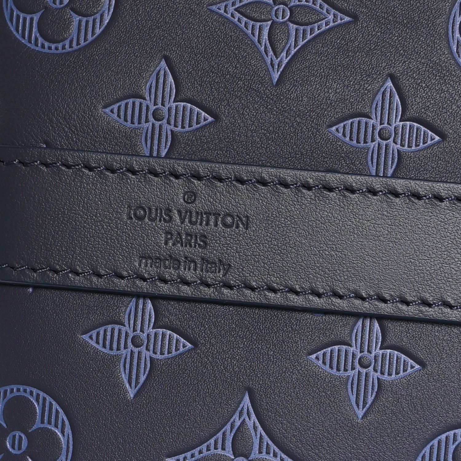 Louis Vuitton Calfskin Monogram Shadow Keepall Bandouliere 50 Navy 5 of 8