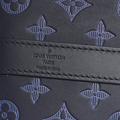 Louis Vuitton Calfskin Monogram Shadow Keepall Bandouliere 50 Navy 5 of 8