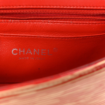 Chanel Patent Calfskin Striped Mini Rectangular Flap Red 6 of 10