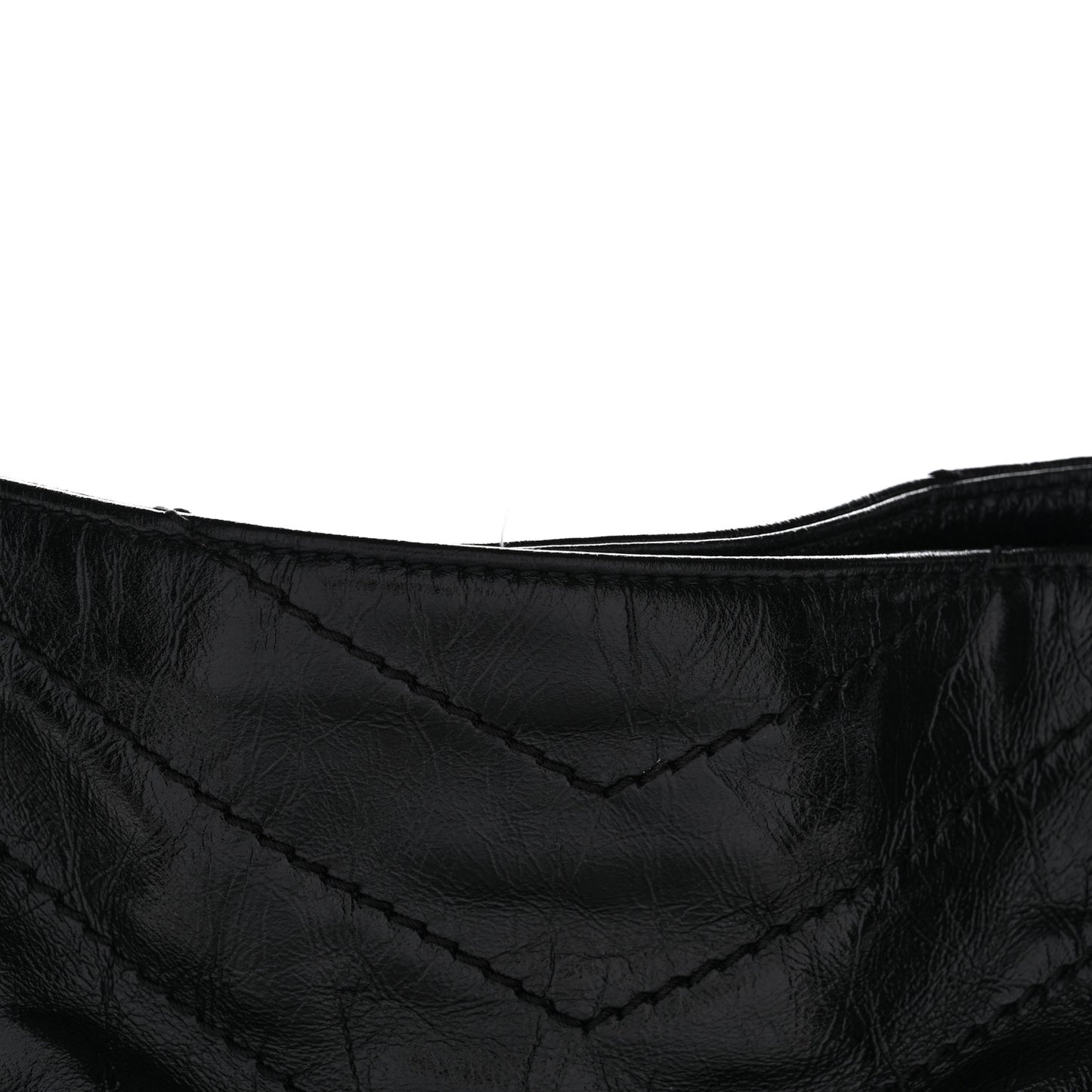 Crinkled Calfskin Matelasse Monogram Medium Niki Shopper Tote Black