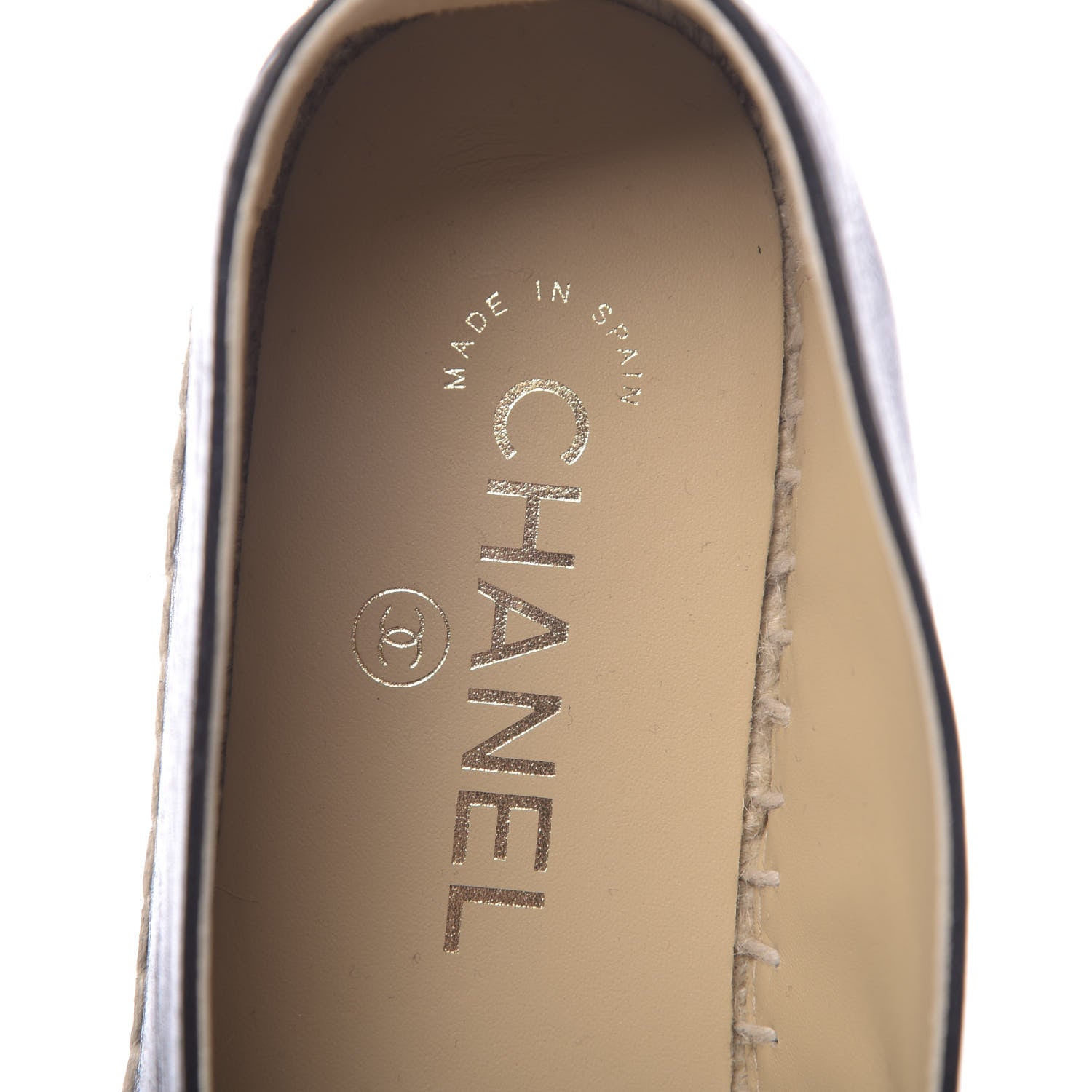 Chanel Calfskin Chain CC Espadrilles 39 Black 6 of 9