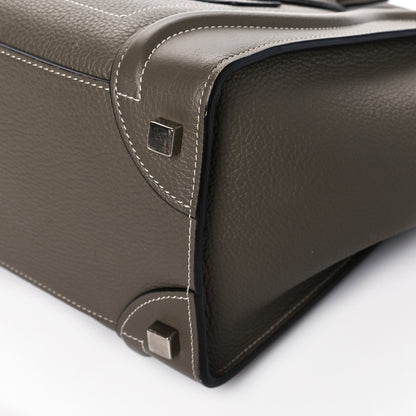 Celine Drummed Calfskin Micro Luggage Souris 9 of 10