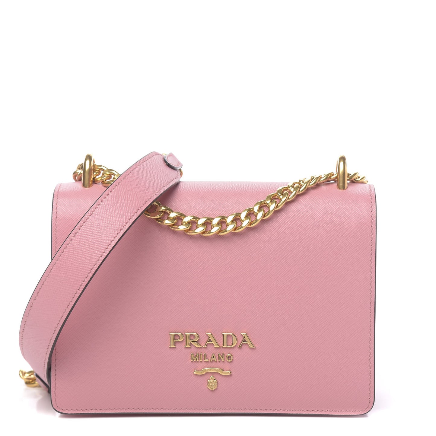 Saffiano Soft Calfskin Chain Crossbody Bag Petalo