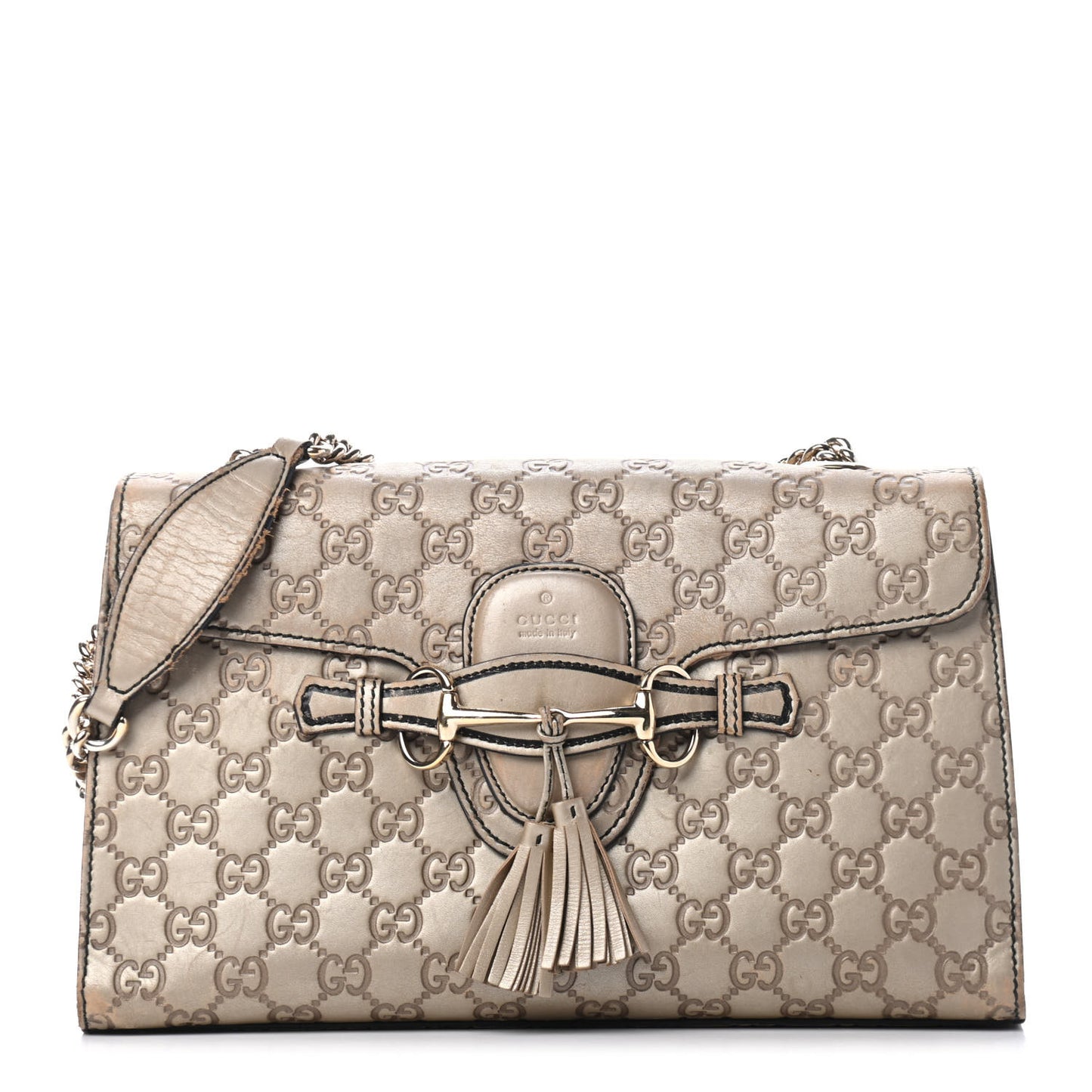 GG Shine Guccissima Medium Emily Chain Shoulder Bag Gold
