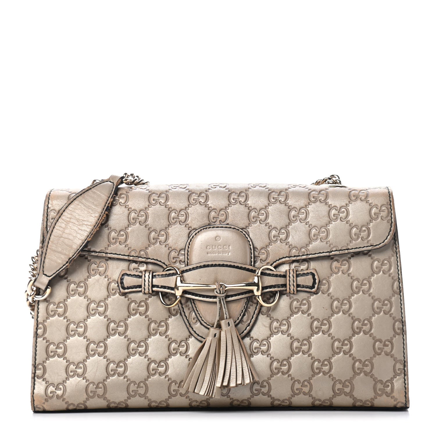 Gucci GG Shine Guccissima Medium Emily Chain Shoulder Bag Gold 1 of 6